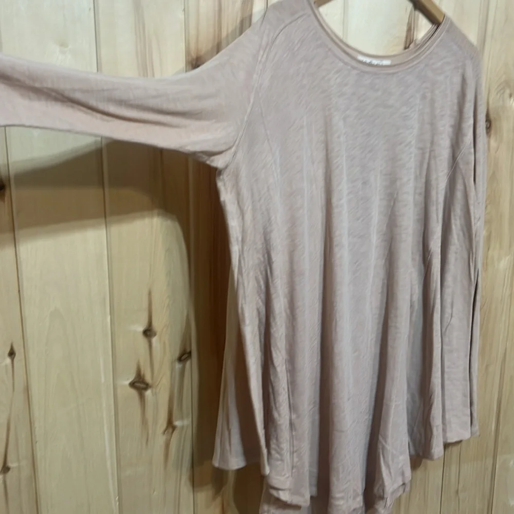 Free‎ People Aria Trapeze Long Sleeve Top In Misty Mink Pink
